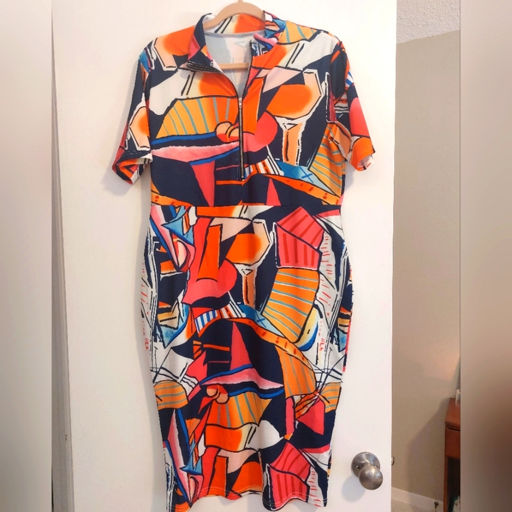 Vibrant tight fitting dress